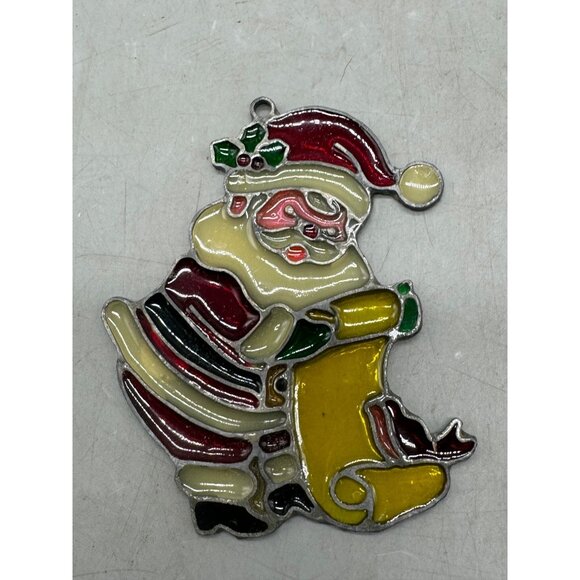 Vintage Handcrafted Metal & Resin Christmas Ornaments Santa & Tree Set READ - Picture 2 of 7